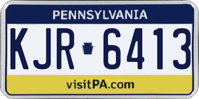 PA license plate KJR6413