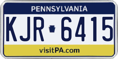 PA license plate KJR6415