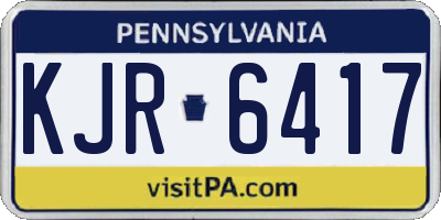 PA license plate KJR6417