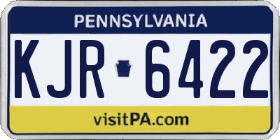PA license plate KJR6422