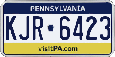 PA license plate KJR6423