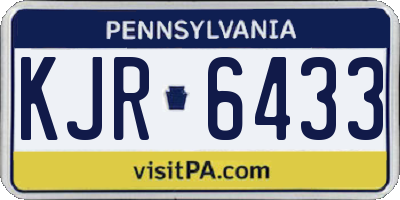 PA license plate KJR6433