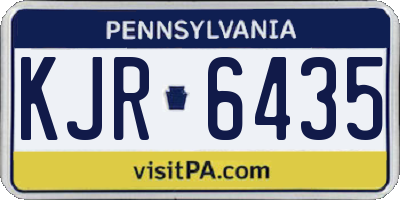 PA license plate KJR6435