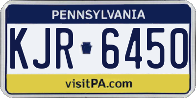 PA license plate KJR6450