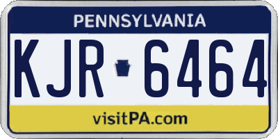 PA license plate KJR6464