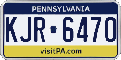 PA license plate KJR6470