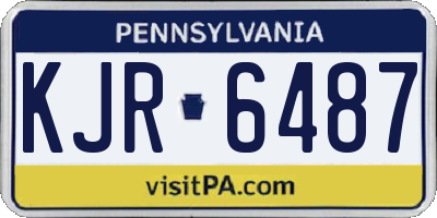 PA license plate KJR6487