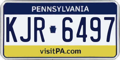 PA license plate KJR6497