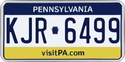 PA license plate KJR6499
