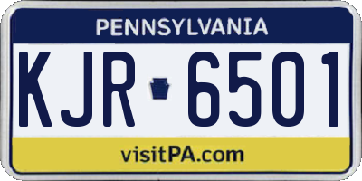 PA license plate KJR6501