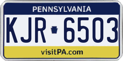 PA license plate KJR6503