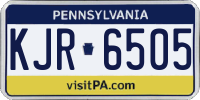 PA license plate KJR6505