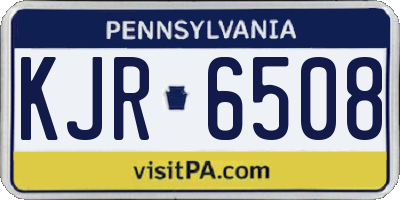 PA license plate KJR6508