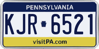 PA license plate KJR6521