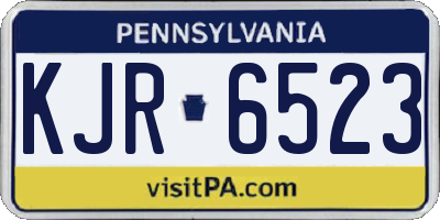 PA license plate KJR6523