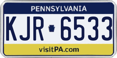 PA license plate KJR6533