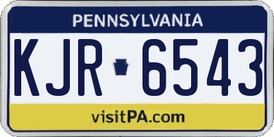 PA license plate KJR6543