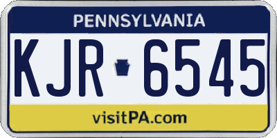 PA license plate KJR6545