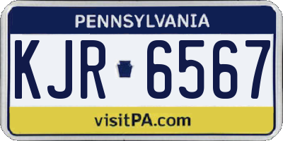 PA license plate KJR6567
