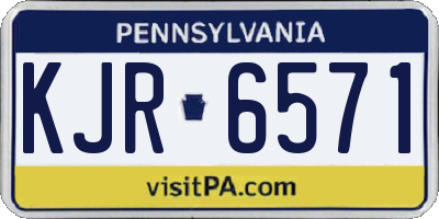 PA license plate KJR6571