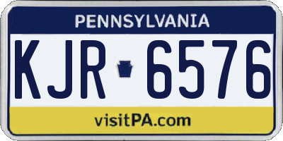 PA license plate KJR6576