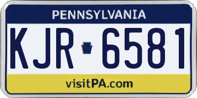 PA license plate KJR6581