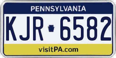 PA license plate KJR6582