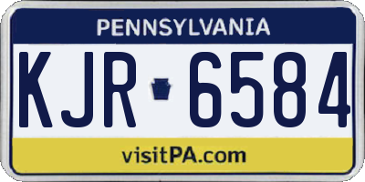 PA license plate KJR6584