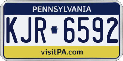 PA license plate KJR6592