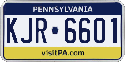 PA license plate KJR6601