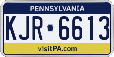 PA license plate KJR6613