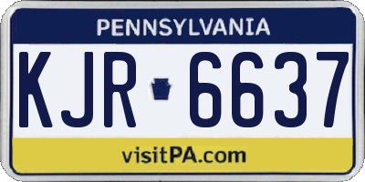 PA license plate KJR6637