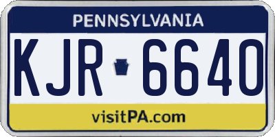 PA license plate KJR6640
