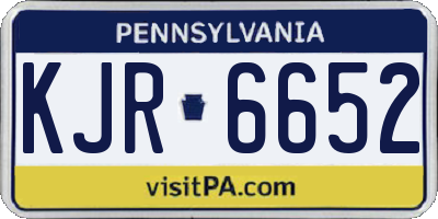 PA license plate KJR6652