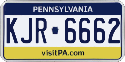 PA license plate KJR6662