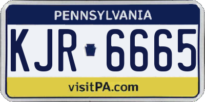 PA license plate KJR6665