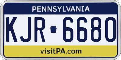 PA license plate KJR6680