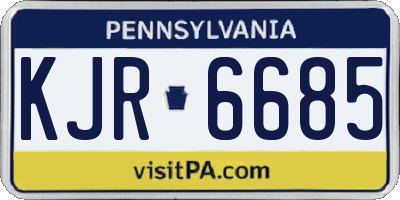 PA license plate KJR6685