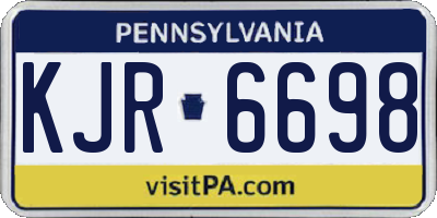 PA license plate KJR6698