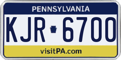 PA license plate KJR6700