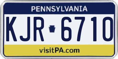 PA license plate KJR6710