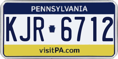 PA license plate KJR6712