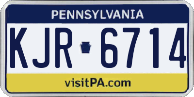 PA license plate KJR6714