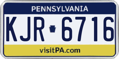 PA license plate KJR6716