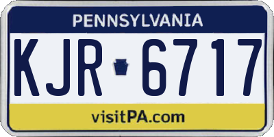 PA license plate KJR6717
