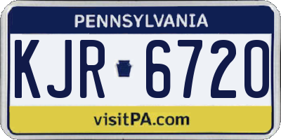 PA license plate KJR6720