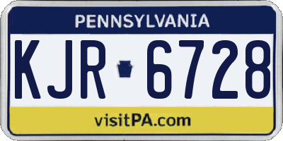 PA license plate KJR6728