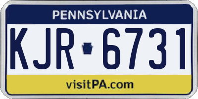 PA license plate KJR6731
