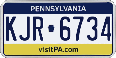 PA license plate KJR6734