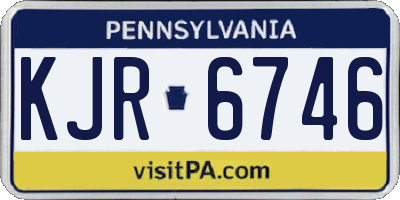 PA license plate KJR6746